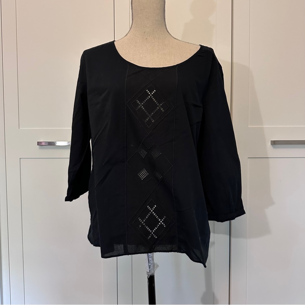 GAP Black 3/4 Sleeve Blouse